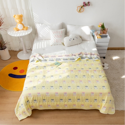 91家纺网 家纺一手货源 找家纺 （总）朴尔家纺-毛巾被 2024年新款卡通系全棉六层纱毛巾被-朴尔经典款常年备货