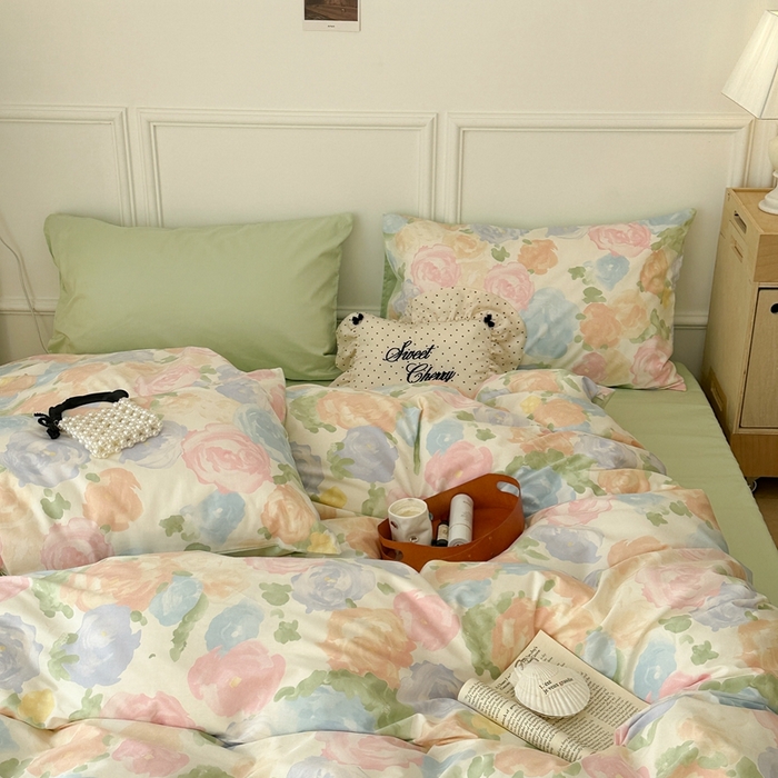 91家纺网 家纺一手货源 找家纺 （总）昔可家纺 2024新款韩式混搭系列四件套