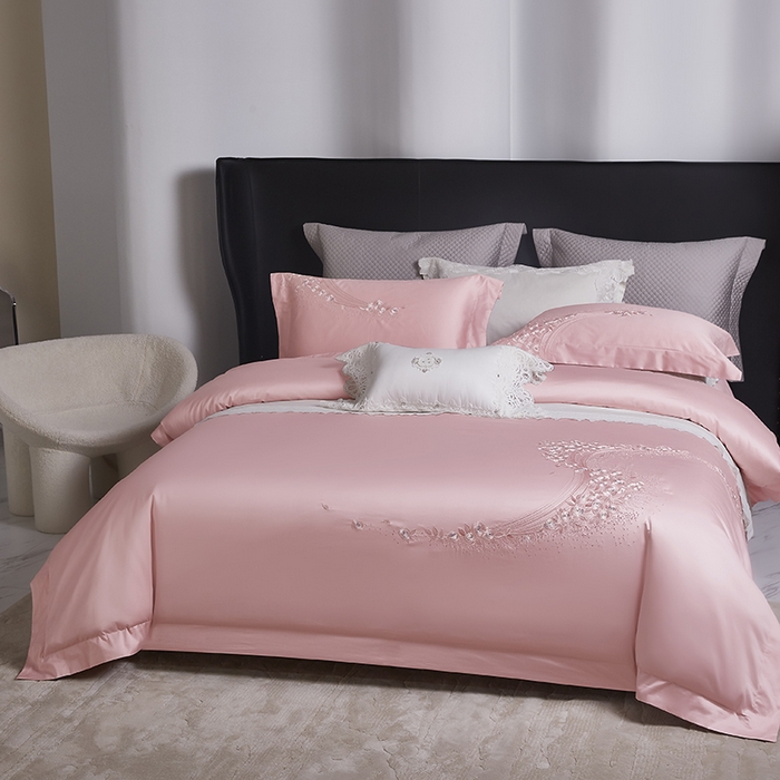 91家纺网 家纺一手货源 找家纺 爱情故事 100支春夏新品四件套 夏朵-粉