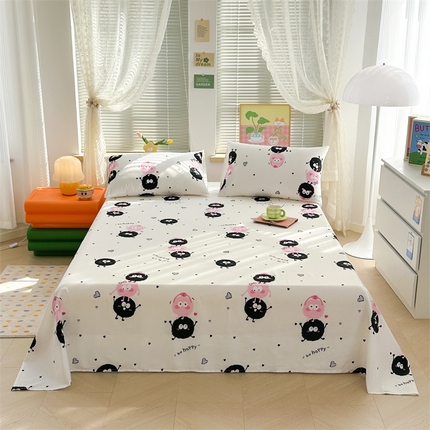 91家纺网 家纺一手货源 找家纺 （总）寻米 2024新款纯棉正宗13070印花小清新系列-单床单