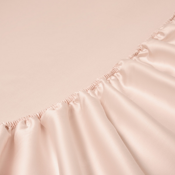 91家纺网 家纺一手货源 找家纺 涵宸 2024新款兰精天丝棉纯色单品-床笠 床笠-肉桂粉