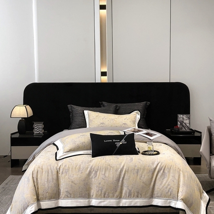 2025新款50S全棉色织提花镂空轻奢款套件-爱缇菲 鎏金-灰