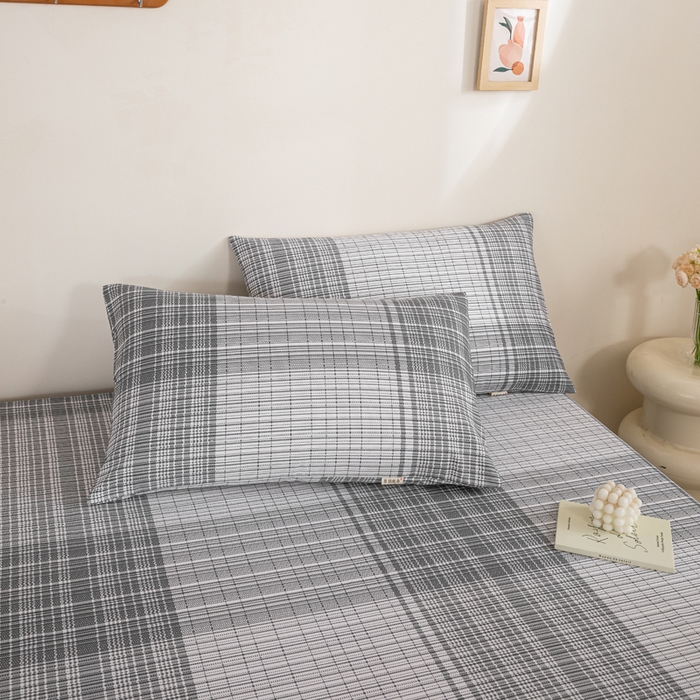 91家纺网 家纺一手货源 找家纺 九沐良品 新款全棉无印老粗布单品床单+三件套 星月