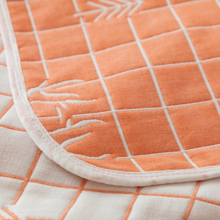 91家纺网 家纺一手货源 找家纺 朴尔家纺-毛巾被 2024年新款卡通系全棉六层纱毛巾被-朴尔经典款常年备货 麋鹿森林-橘