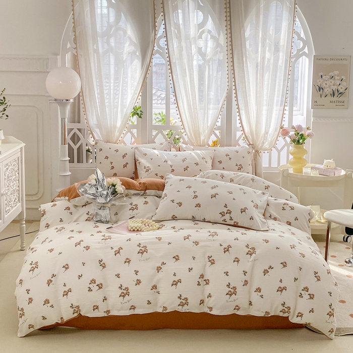 91家纺网 家纺一手货源 找家纺 牛牛家纺 牛牛  2024新款泡泡棉小清新四件套(1) 甜蜜梦境