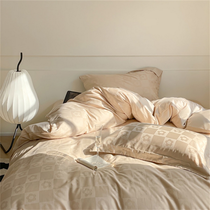 91家纺网 家纺一手货源 找家纺 涵宸 2024新款全棉大提花系列四件套 欧若拉-金