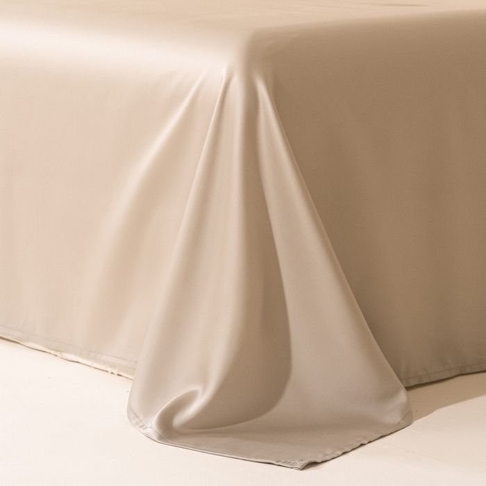 91家纺网 家纺一手货源 找家纺 涵宸 2024新款兰精天丝棉纯色单品-床单 床单-奶茶杏