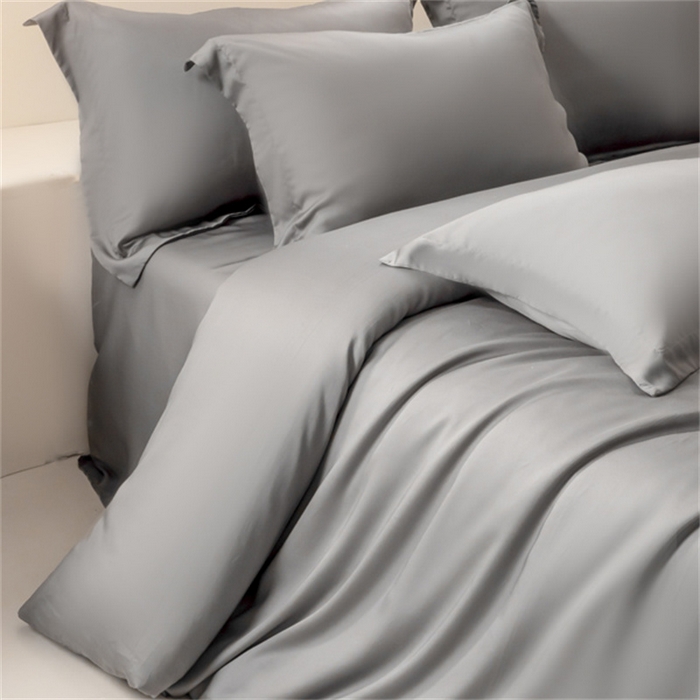 91家纺网 家纺一手货源 找家纺 涵宸 2024新款兰精天丝棉纯色四件套 四件套-星夜灰