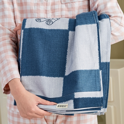 九沐良品 新款全棉无印老粗布单品床单+三件套 巴比熊（兰）