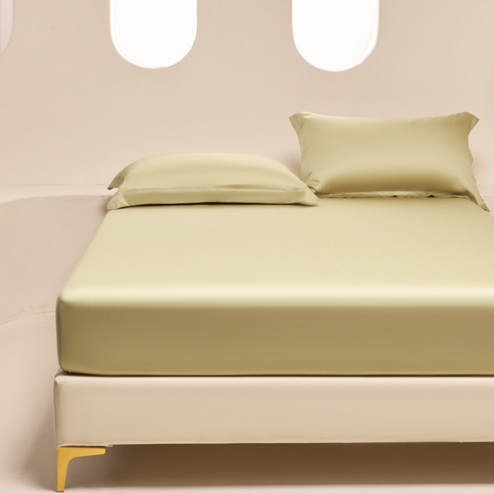 91家纺网 家纺一手货源 找家纺 涵宸 2024新款兰精天丝棉纯色单品-床笠 床笠-芥末绿