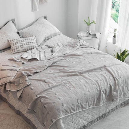 朴尔2024经典六层纱布全棉毛巾被系列-朴尔经典款常年备货 小帆船