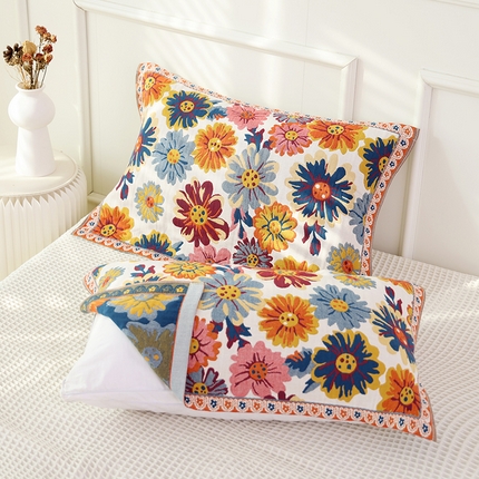 91家纺网 家纺一手货源 找家纺 （总）朴尔毛巾被-2024新款彩棉国潮风全棉六层纱布枕巾