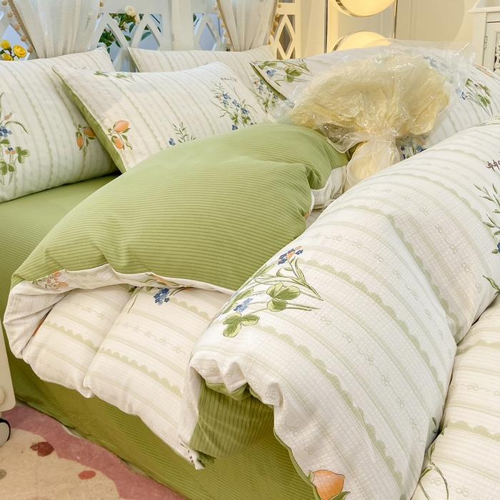 91家纺网 家纺一手货源 找家纺 牛牛家纺 牛牛  2024新款泡泡棉小清新四件套(1) 清新夏日