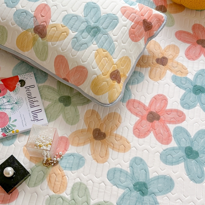 91家纺网 家纺一手货源 找家纺 慕尚家纺 2025新款ms乳胶圆网花色乳胶凉席 凝瑕