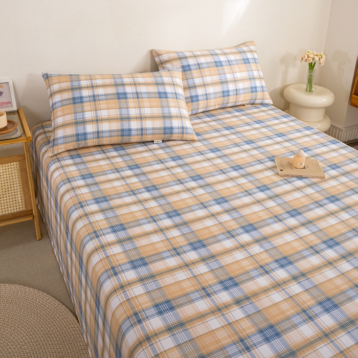 91家纺网 家纺一手货源 找家纺 九沐良品 新款全棉无印老粗布单品床单+三件套 星空米