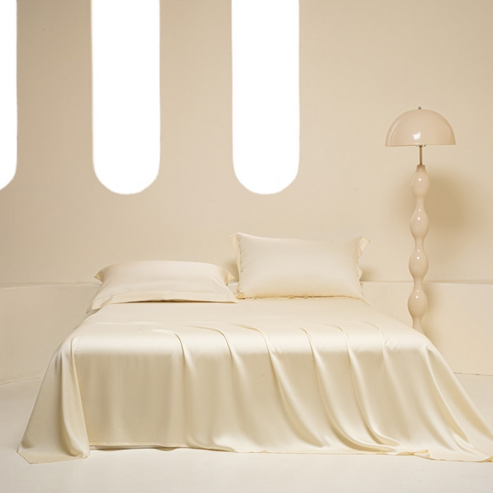 91家纺网 家纺一手货源 找家纺 涵宸 2024新款兰精天丝棉纯色单品-床单 床单-象牙白