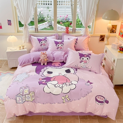 孩子王（原鼎盛） 2025新款三丽鸥系列全棉活性大版印花卡通学生四件套 美妆库洛米