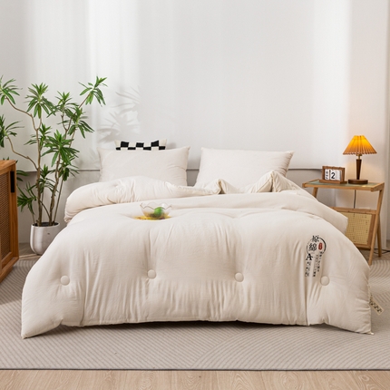 91家纺网 家纺一手货源 找家纺 初相识 2025新款针织棉大豆纤维被芯 白色