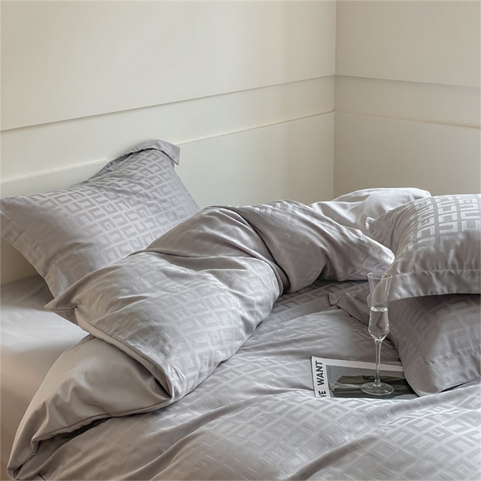 91家纺网 家纺一手货源 找家纺 涵宸 2024新款全棉大提花系列四件套 克里尼-灰