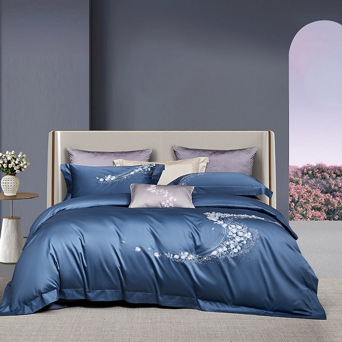 91家纺网 家纺一手货源 找家纺 爱情故事 100支春夏新品四件套 夏朵-蓝