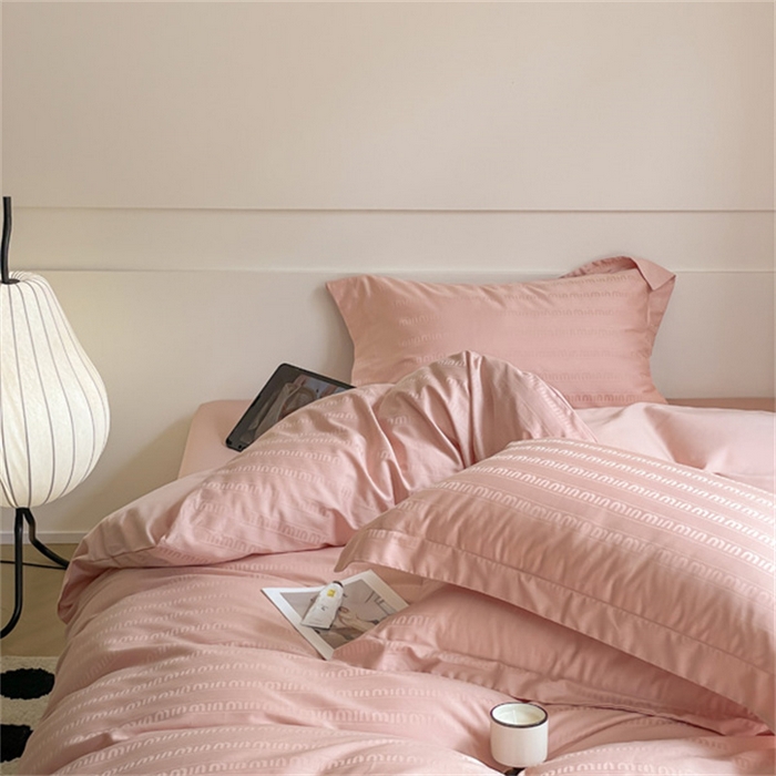 91家纺网 家纺一手货源 找家纺 涵宸 2024新款全棉大提花系列四件套 维秘-粉