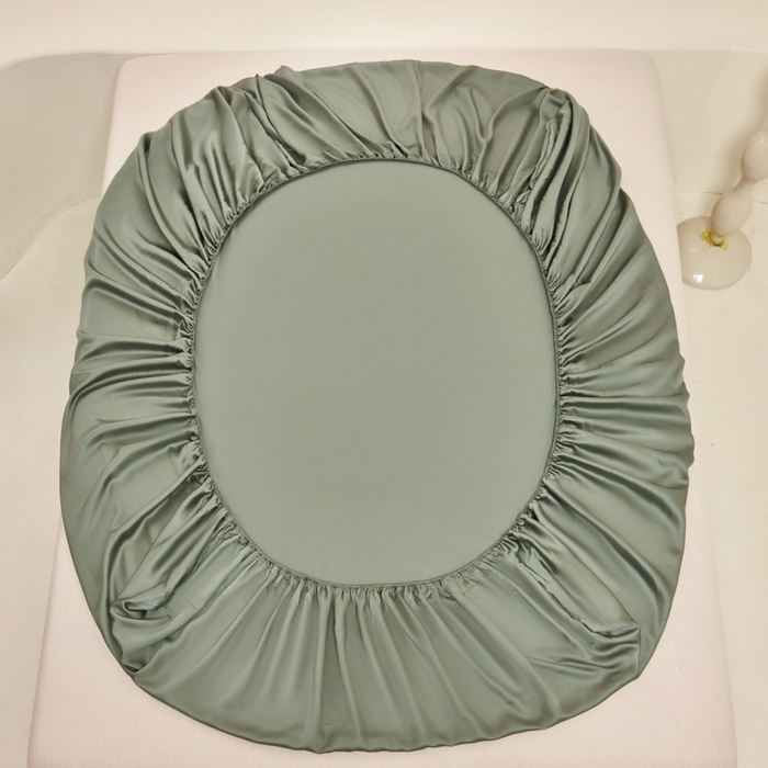 91家纺网 家纺一手货源 找家纺 涵宸 2024新款兰精天丝棉纯色单品-床笠 床笠-赛琳绿