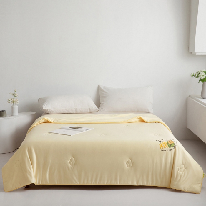 91家纺网 家纺一手货源 找家纺 慕尚家纺 2025新款针织玉米被夏被 玉米糯糯黄