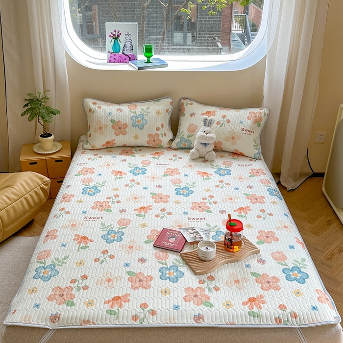 91家纺网 家纺一手货源 找家纺 慕尚家纺 2025新款ms乳胶圆网花色乳胶凉席 秘境