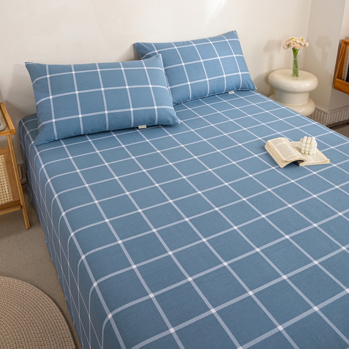 91家纺网 家纺一手货源 找家纺 九沐良品 新款全棉无印老粗布单品床单+三件套 柏拉图兰