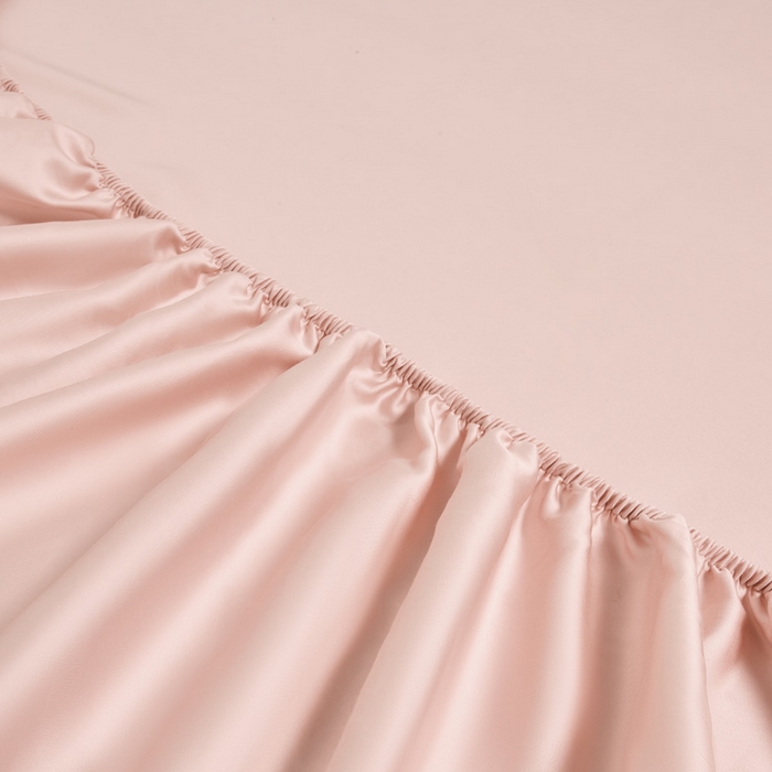 91家纺网 家纺一手货源 找家纺 涵宸 2024新款兰精天丝棉纯色单品-床笠 床笠-玫瑰粉