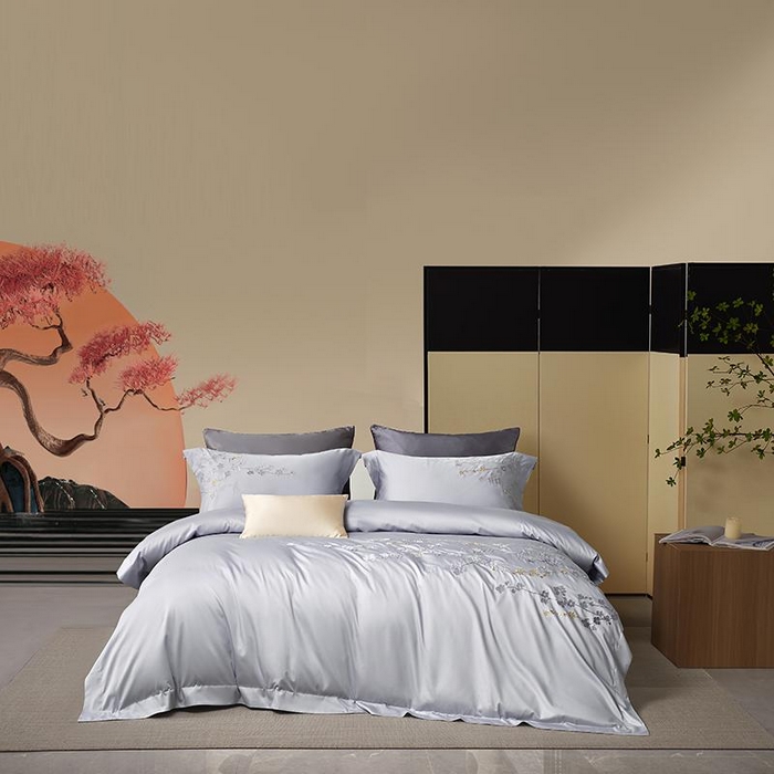 91家纺网 家纺一手货源 找家纺 爱情故事 100支春夏新品四件套 春色-灰