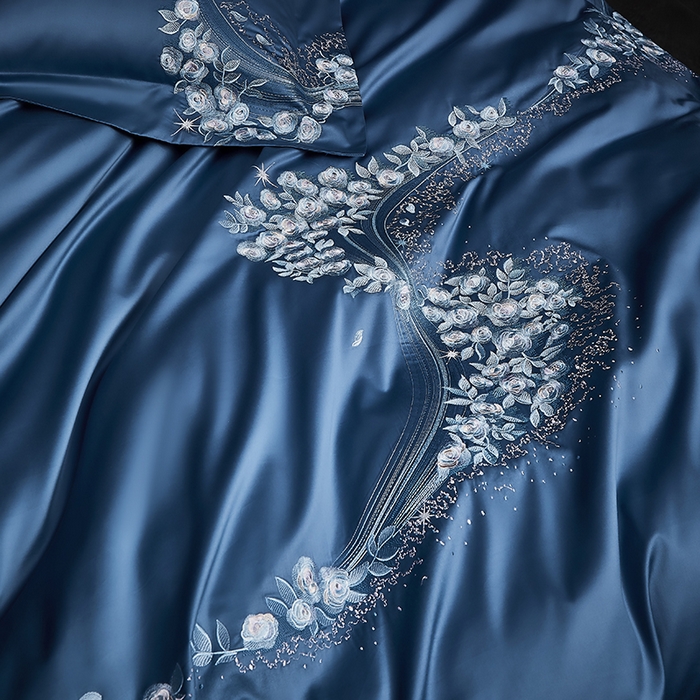 91家纺网 家纺一手货源 找家纺 爱情故事 100支春夏新品四件套 夏朵-蓝