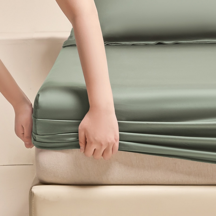 91家纺网 家纺一手货源 找家纺 涵宸 2024新款兰精天丝棉纯色单品-床笠 床笠-赛琳绿