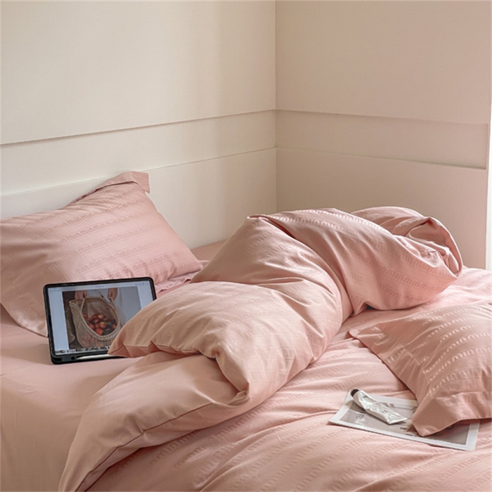 91家纺网 家纺一手货源 找家纺 涵宸 2024新款全棉大提花系列四件套 维秘-粉