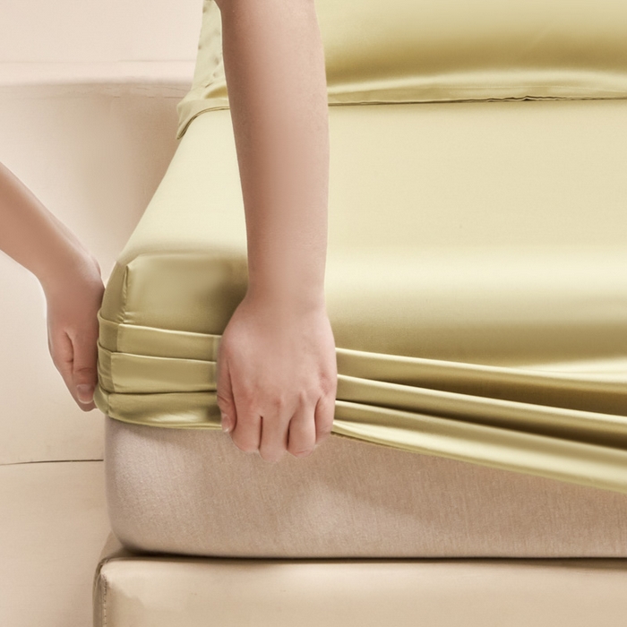 91家纺网 家纺一手货源 找家纺 涵宸 2024新款兰精天丝棉纯色单品-床笠 床笠-芥末绿