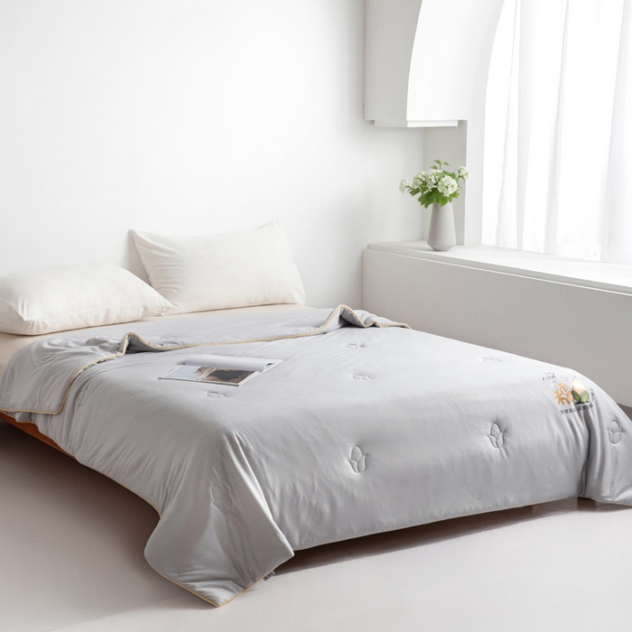 91家纺网 家纺一手货源 找家纺 慕尚家纺 2025新款针织玉米被夏被 玉米糯糯灰