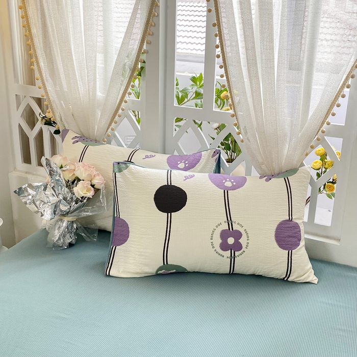 91家纺网 家纺一手货源 找家纺 牛牛家纺 牛牛  2024新款泡泡棉小清新四件套(1) 淘气狗