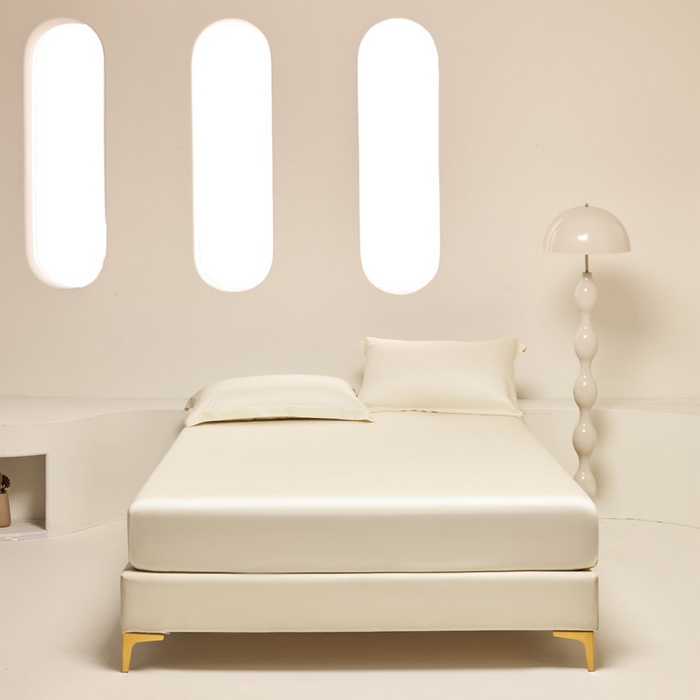 91家纺网 家纺一手货源 找家纺 涵宸 2024新款兰精天丝棉纯色单品-床笠 床笠-象牙白