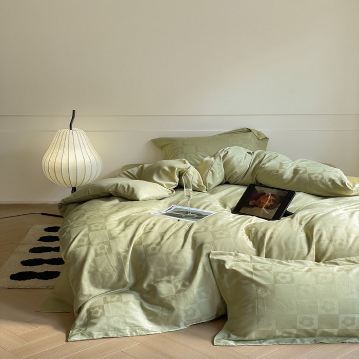 91家纺网 家纺一手货源 找家纺 涵宸 2024新款全棉大提花系列四件套 欧若拉-绿