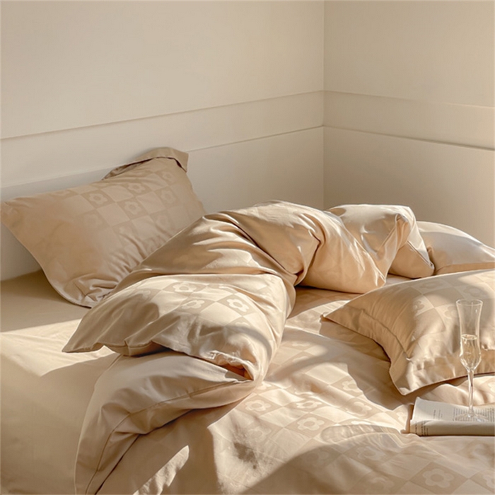 91家纺网 家纺一手货源 找家纺 涵宸 2024新款全棉大提花系列四件套 欧若拉-金