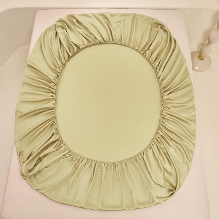 91家纺网 家纺一手货源 找家纺 涵宸 2024新款兰精天丝棉纯色单品-床笠 床笠-芥末绿