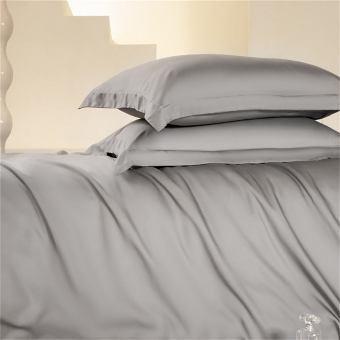 91家纺网 家纺一手货源 找家纺 涵宸 2024新款兰精天丝棉纯色四件套 四件套-星夜灰