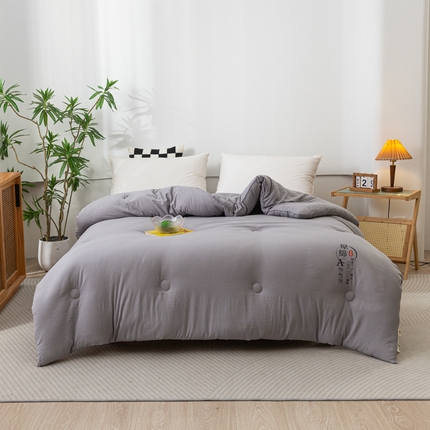 初相识 2025新款针织棉大豆纤维被芯 灰色