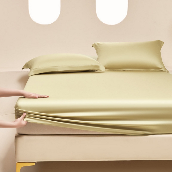 91家纺网 家纺一手货源 找家纺 涵宸 2024新款兰精天丝棉纯色单品-床笠 床笠-芥末绿