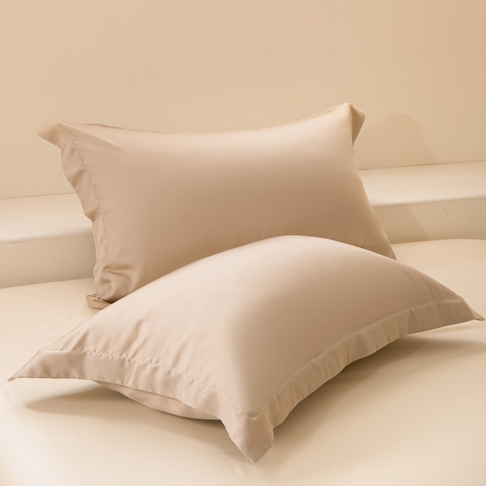 91家纺网 家纺一手货源 找家纺 涵宸 2024新款兰精天丝棉纯色单品-枕套 枕套-奶茶杏