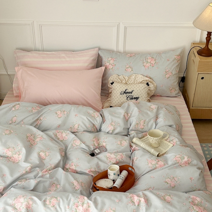 91家纺网 家纺一手货源 找家纺 （总）昔可家纺 2024韩式碎花四件套