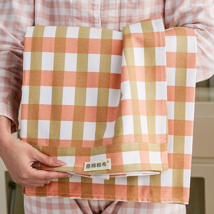 91家纺网 家纺一手货源 找家纺 九沐良品 新款全棉无印老粗布单品床单+三件套 艾格（粉）