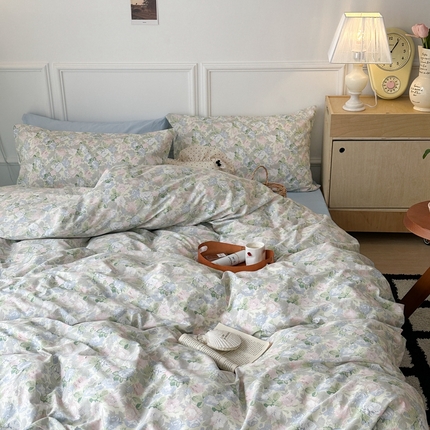 昔可家纺 2024新款韩式混搭系列四件套 山茶花语