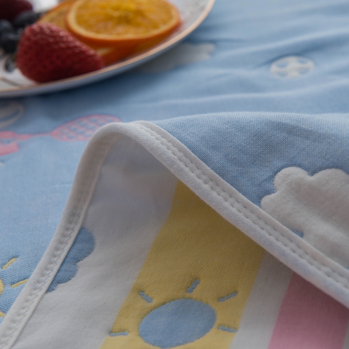 91家纺网 家纺一手货源 找家纺 朴尔 2024全尺寸经典六层纱布全棉毛巾被系列-朴尔经典款常年备货 小猪琪琪-兰