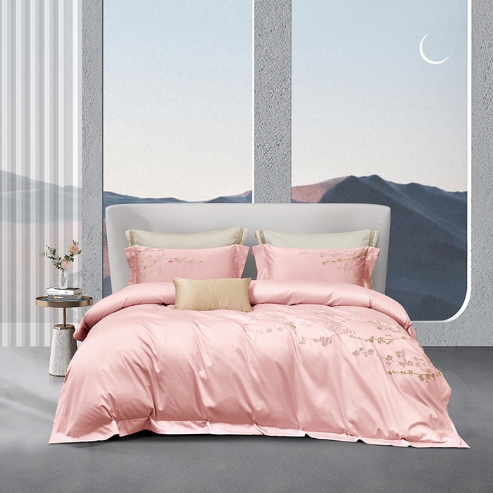 91家纺网 家纺一手货源 找家纺 爱情故事 100支春夏新品四件套 春色-粉